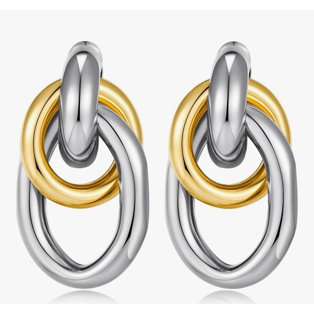 Gold Geometric Drop Dangle Earrings